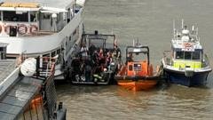 Officers hurt as police boat hits Westminster Bridge